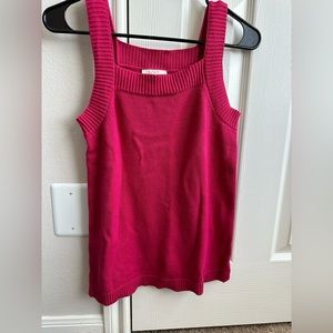Deep pink knit tank from Loft.